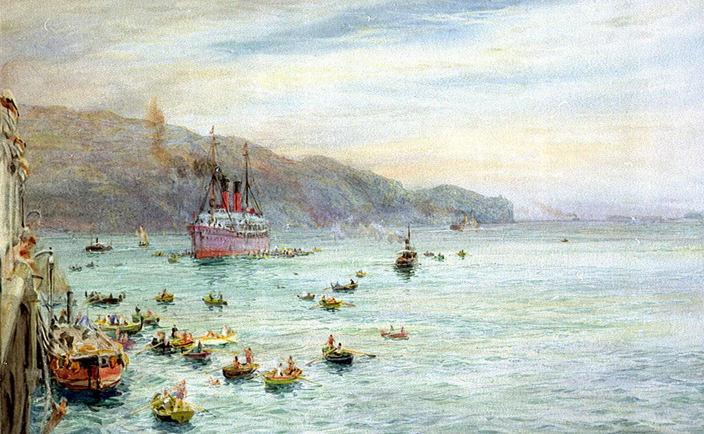 Detail of Diving Boys around a Passenger Liner by William Lionel Wyllie