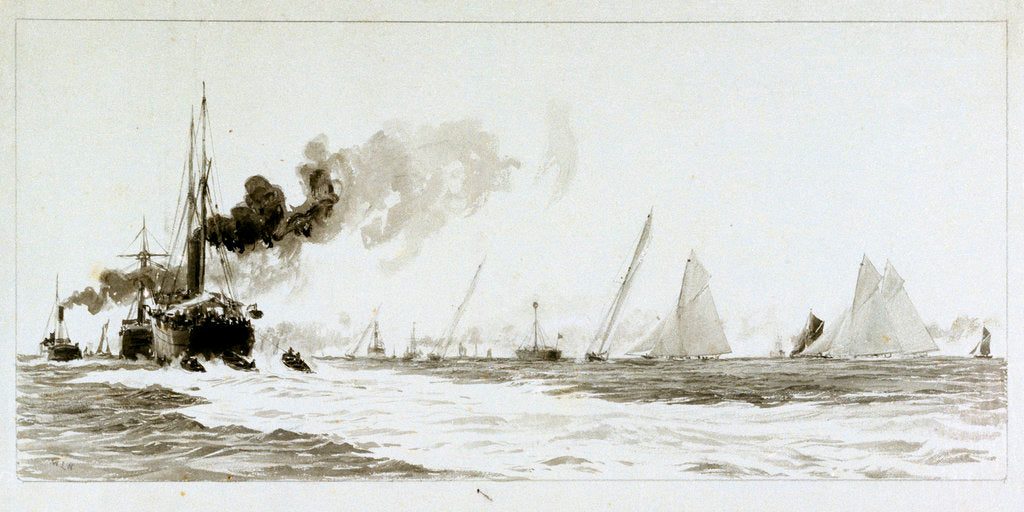 Detail of Yachts and steamers by William Lionel Wyllie