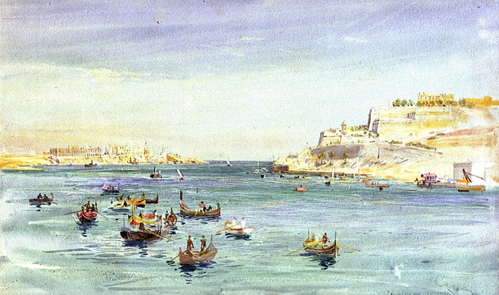 Detail of Grand Harbour, Valletta, Malta by William Lionel Wyllie