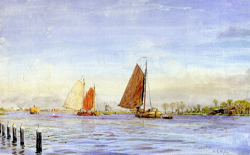 Detail of Haarlem Yacht Haven by William Lionel Wyllie