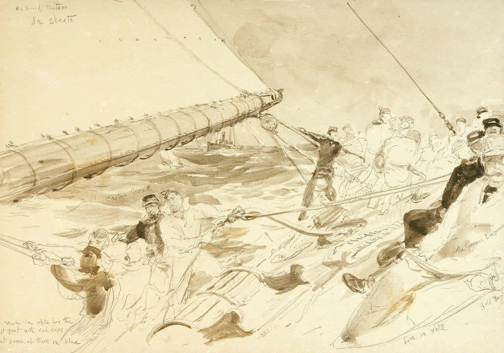 Detail of On board the German Emperor's yacht 'Meteor' by William Lionel Wyllie