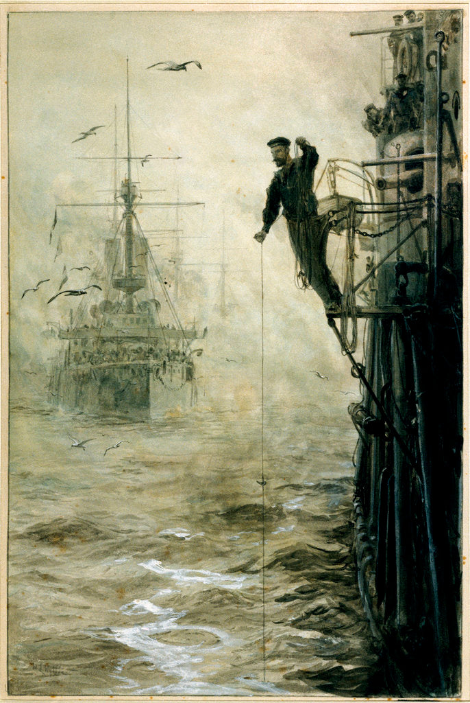 Detail of Feeling the way in fog by William Lionel Wyllie