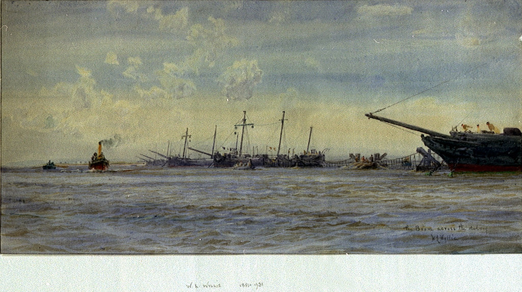 Detail of Boom across the Medway by William Lionel Wyllie