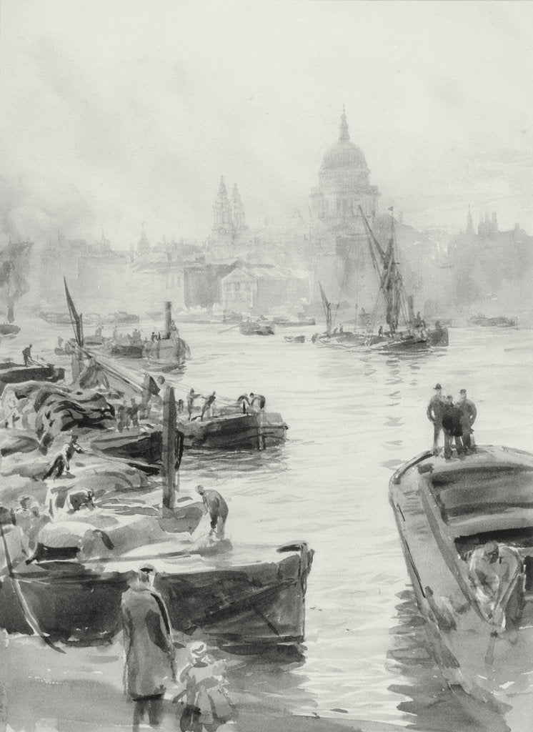 Detail of St Paul's by William Lionel Wyllie