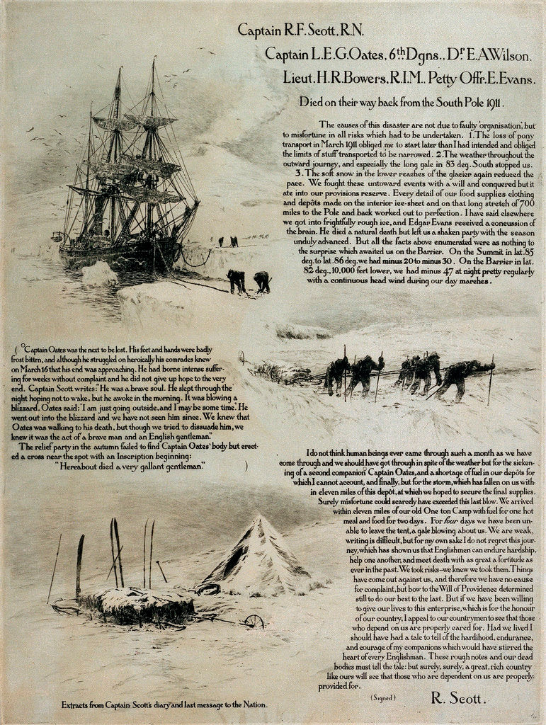 Detail of Terra Nova' in the ice with men and supplies by William Lionel Wyllie