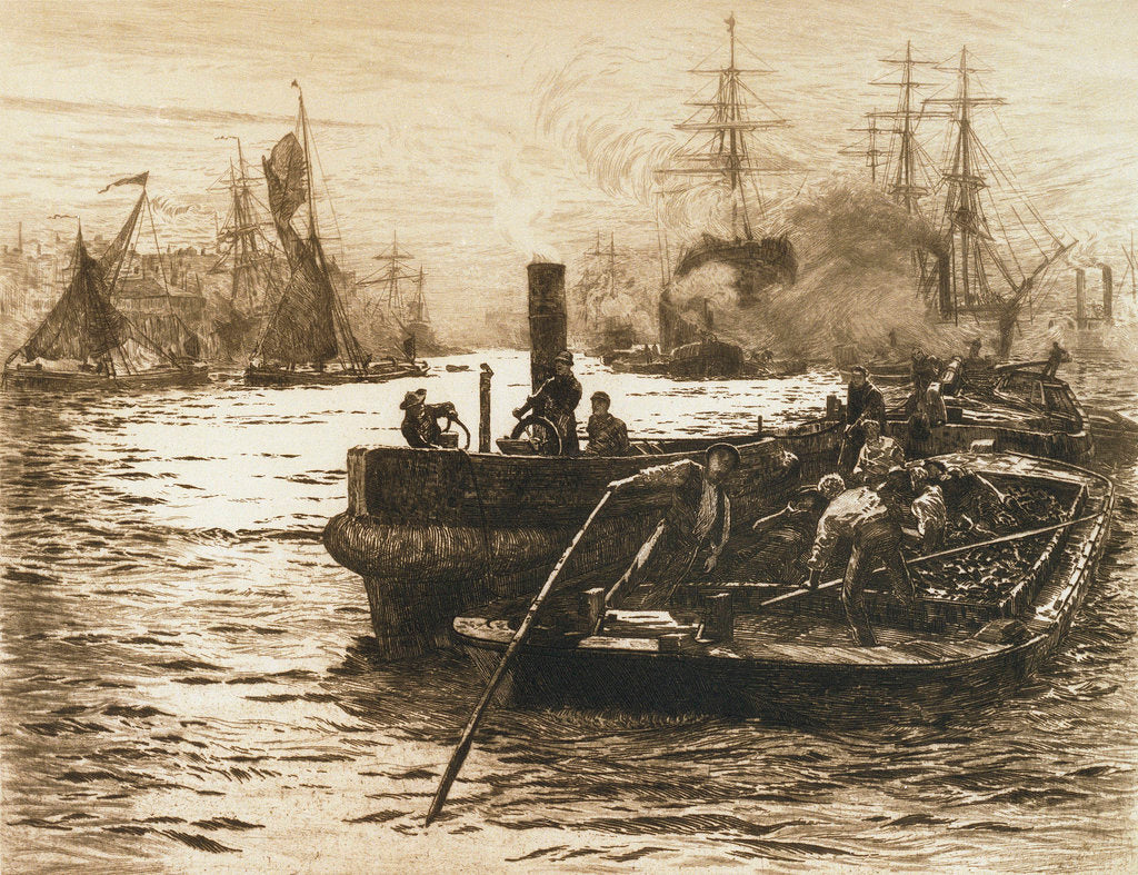 Detail of Toil, Glitter, Grime and wealth on a Flowing Tide by William Lionel Wyllie