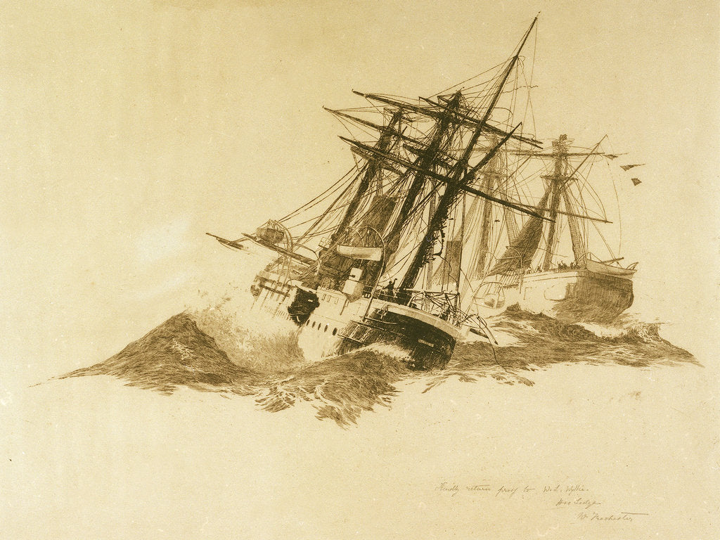 Detail of The escape of HMS 'Calliope' by William Lionel Wyllie