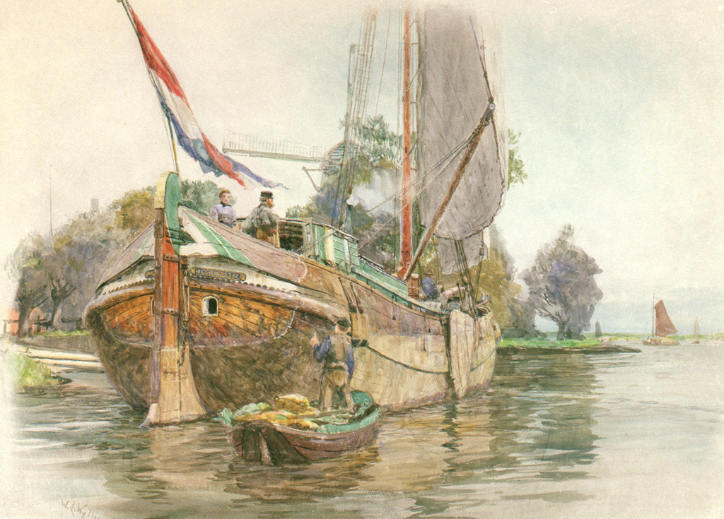 Detail of The Dutch Tjalk Cornelis by William Lionel Wyllie