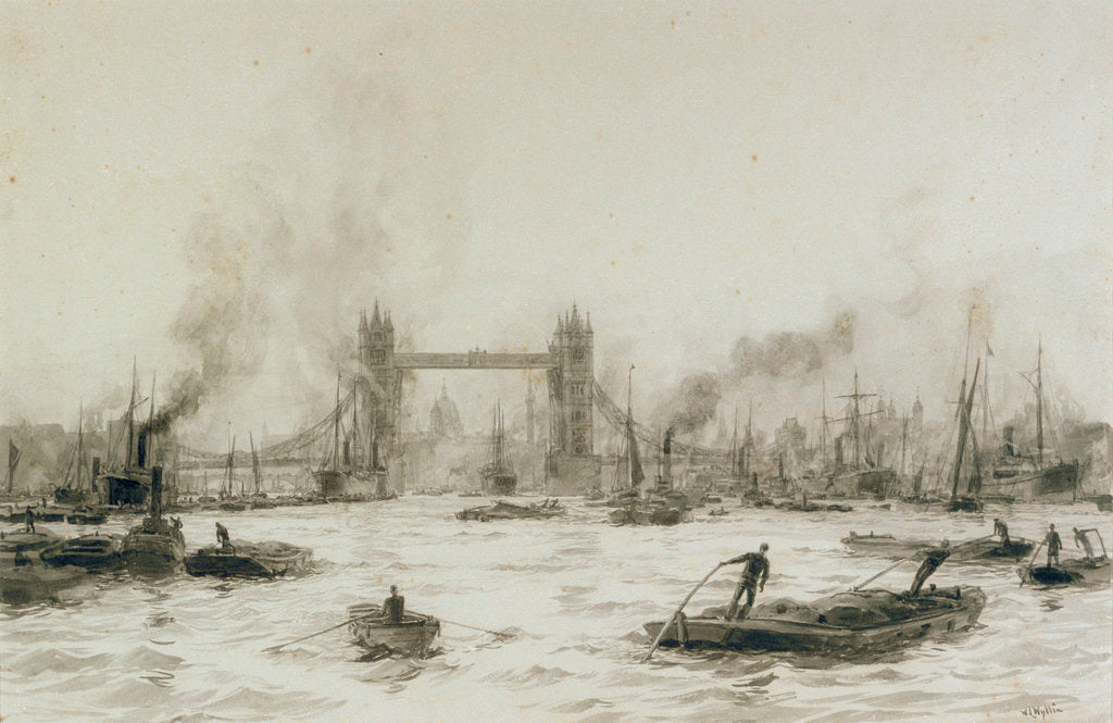 Detail of Tower Bridge by William Lionel Wyllie