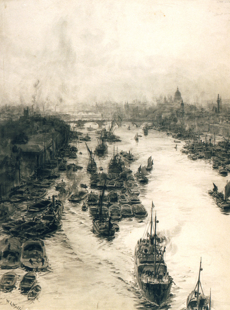 Detail of London Bridges by William Lionel Wyllie