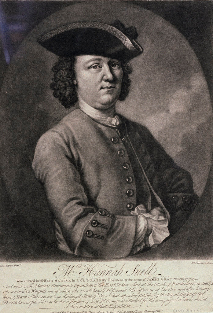 Detail of Hannah Snell (1723-1792) by James Wardell