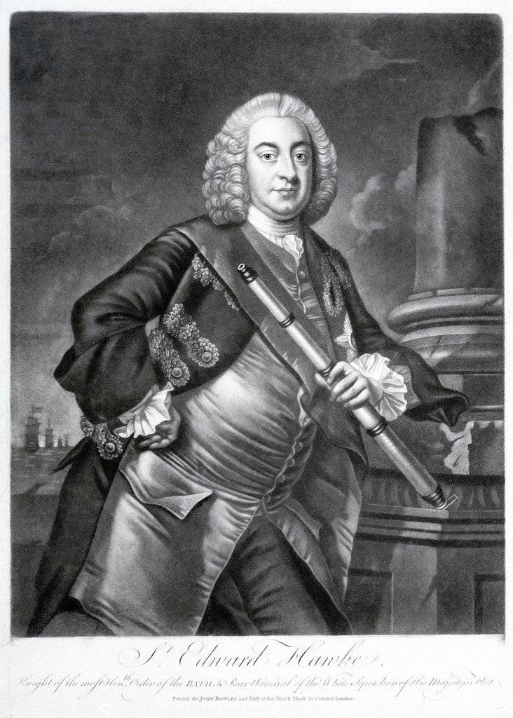 Detail of Edward, Lord Hawke (1705-1781) by Johan Faber