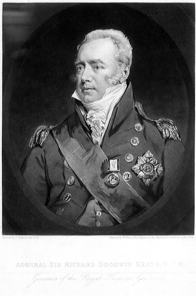 Detail of Admiral Sir Richard Goodwin Keats. G C B. Governor of the Royal Hospital, Greenwich by John Jackson