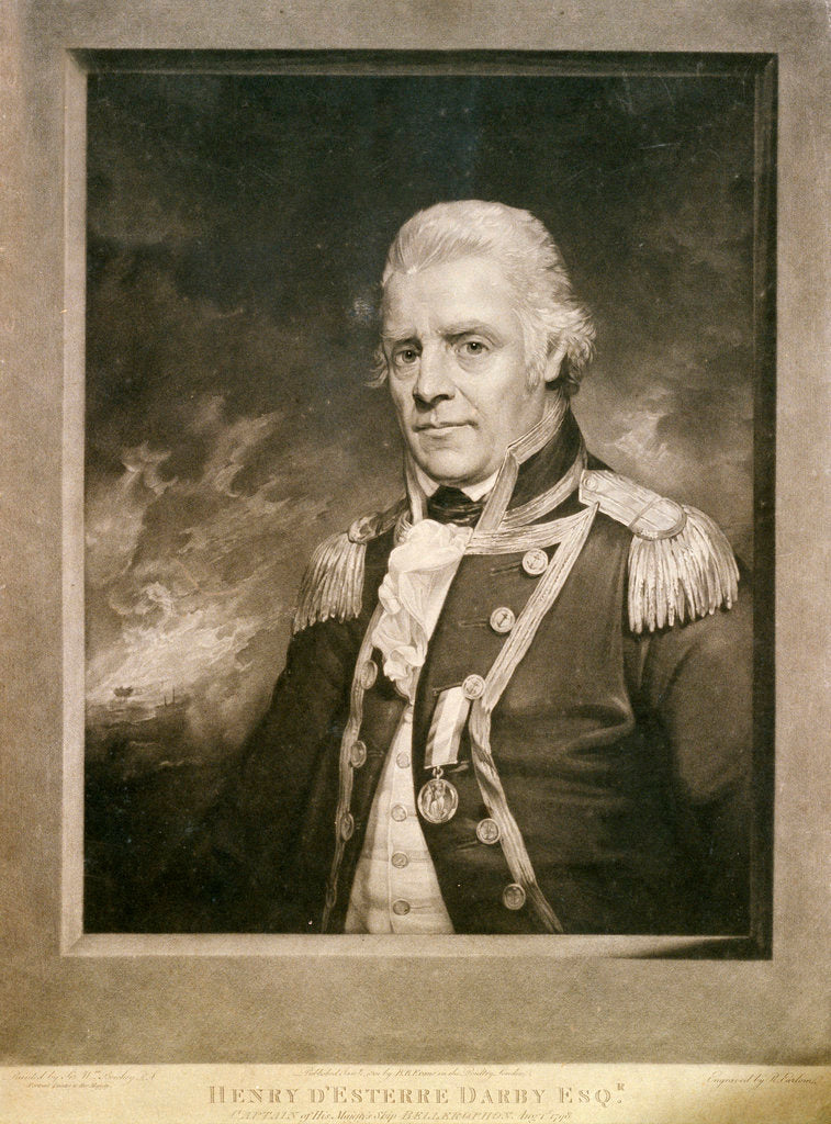 Detail of Henry D'Esterre Darby Esqr. Captain of His Majesty's Ship 'Bellerophon' Aug 1st 1798 by William Beechey