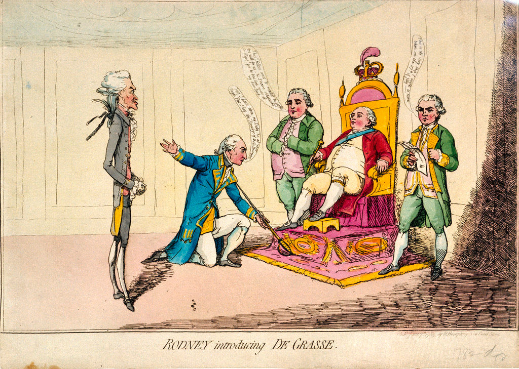 Detail of Rodney introducing de Grasse (caricature) by H. Humphrey