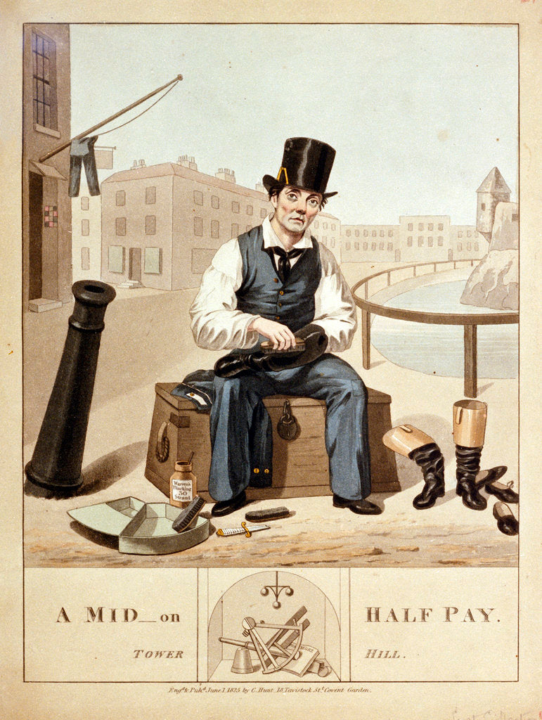 Detail of A mid on half pay. Tower Hill by C. Hunt