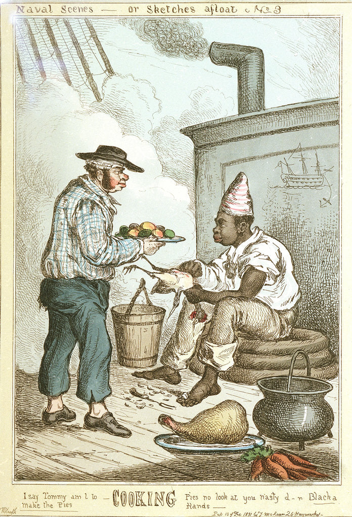 Detail of Naval Scenes - or sketches afloat - No 3. Cooking by Thomas McLean