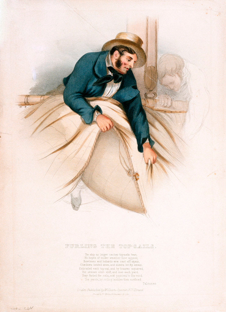 Detail of Furling the top sails by W. Kohler
