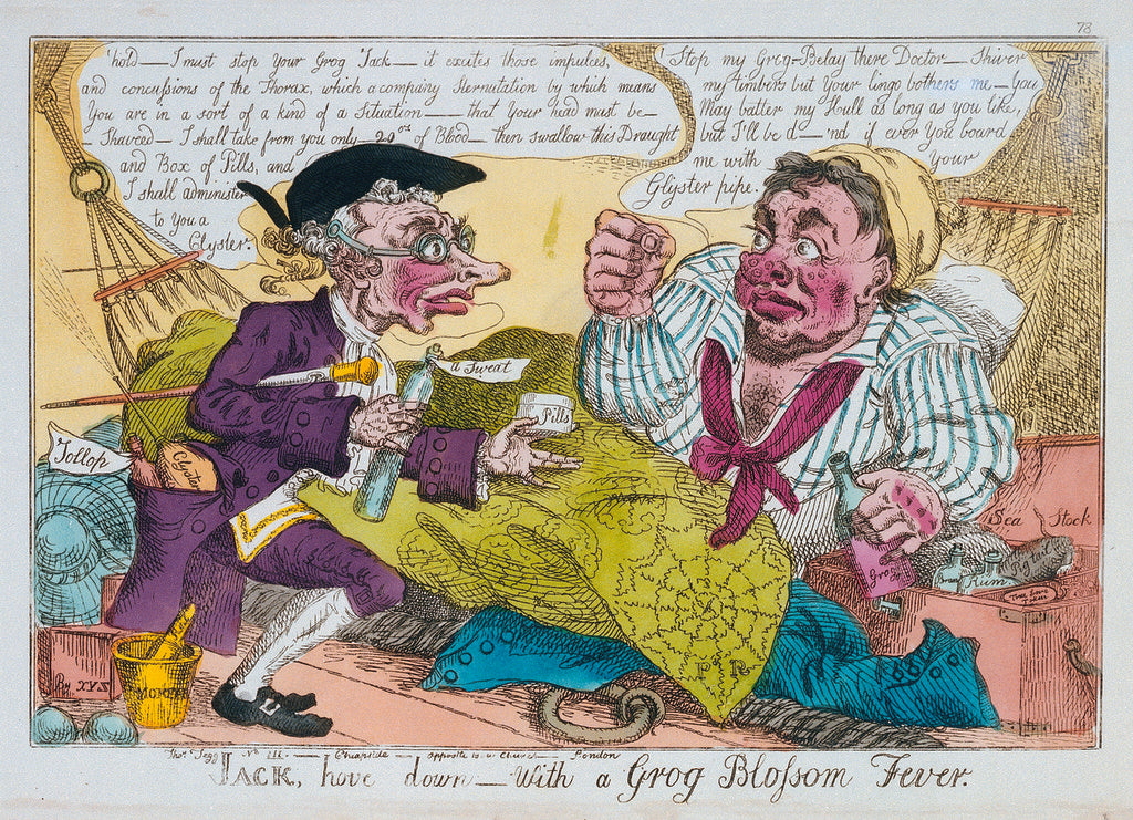 Detail of Jack hove down - With a Grog Blossom Fever, No III, 78 by Thomas Tegg