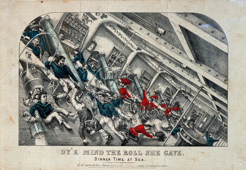 Detail of Dy'e Mind the Roll She Gave. Dinner Time at Sea by H.M. Currie & Son