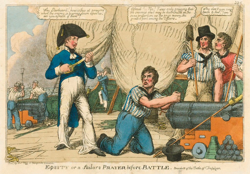 Detail of Equity or a sailor's prayer before Battle by Thomas Tegg