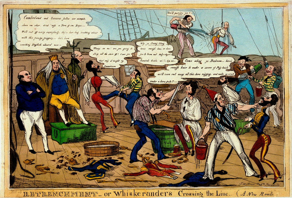 Detail of Retrenchment - or Whiskeranders Crossing the Line (A New Route) by H. Heath