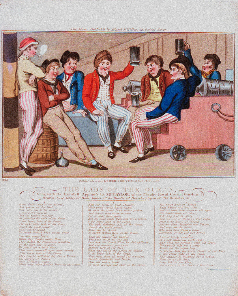 Detail of The Lads of the Ocean, Sung with the Greatest Applause by Mr Taylor, of the Theatre Royal Covent Garden by Robert Laurie & James Whittle