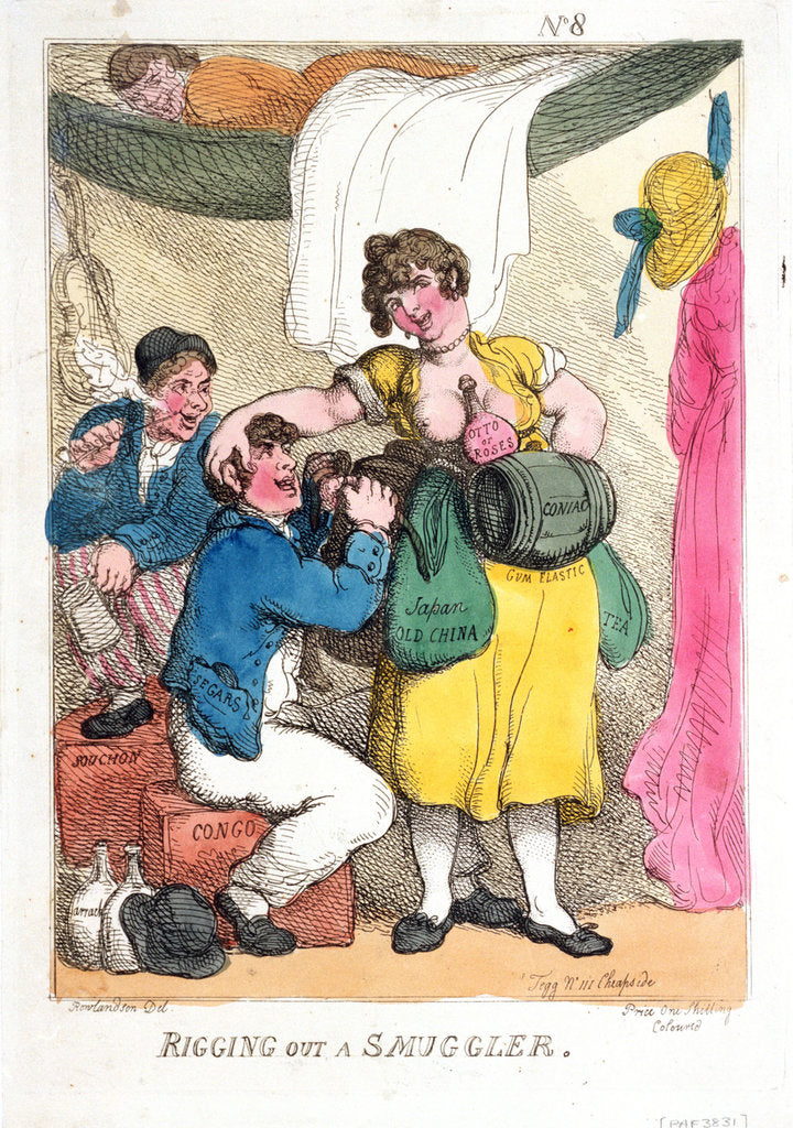 Detail of Rigging out a smuggler by Thomas Rowlandson
