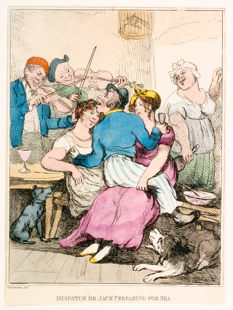 Detail of Dispatch or Jack preparing for sea by Thomas Rowlandson