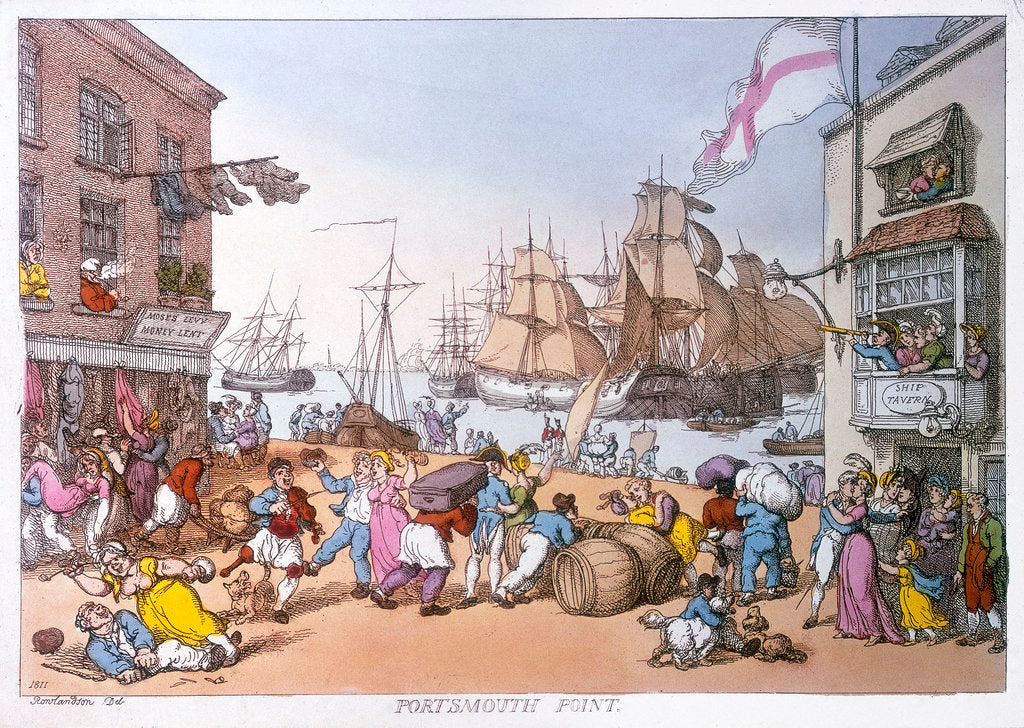 Detail of Portsmouth point by Thomas Rowlandson