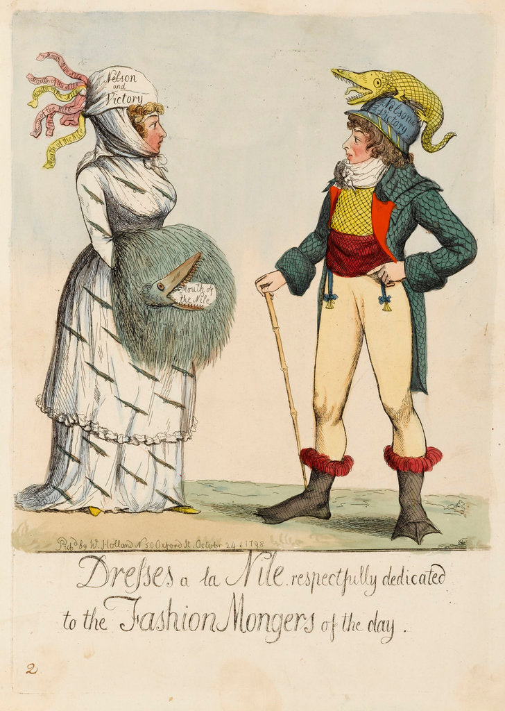 Detail of Dresses a la Nile respectfully dedicated to the Fashion Mongers of the day by British School