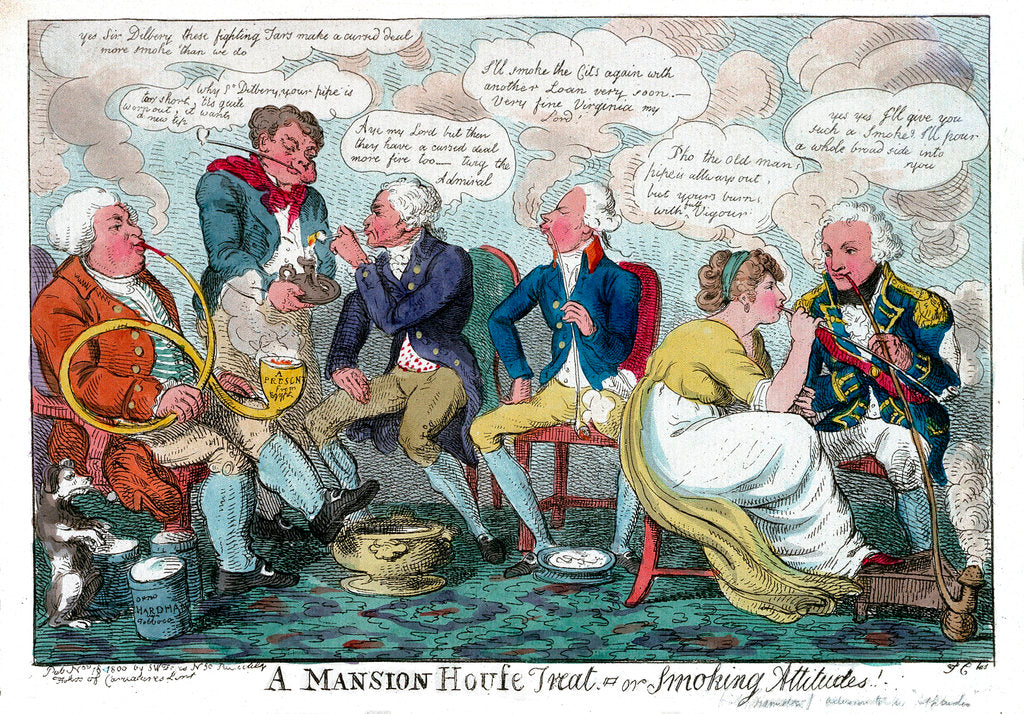 Detail of A Mansion House treat or smoking attitudes by S.W. Fores
