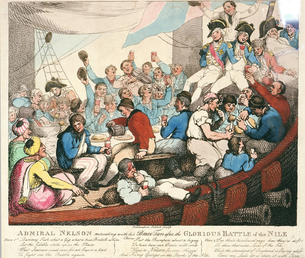Detail of Admiral Nelson recreating with his Brave Tars after the Glorious Battle of the Nile by Thomas Rowlandson
