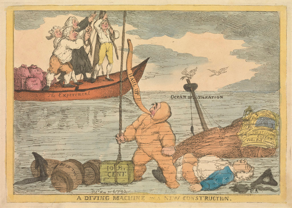 Detail of A Diving Machine on a New Construction by Thomas Rowlandson