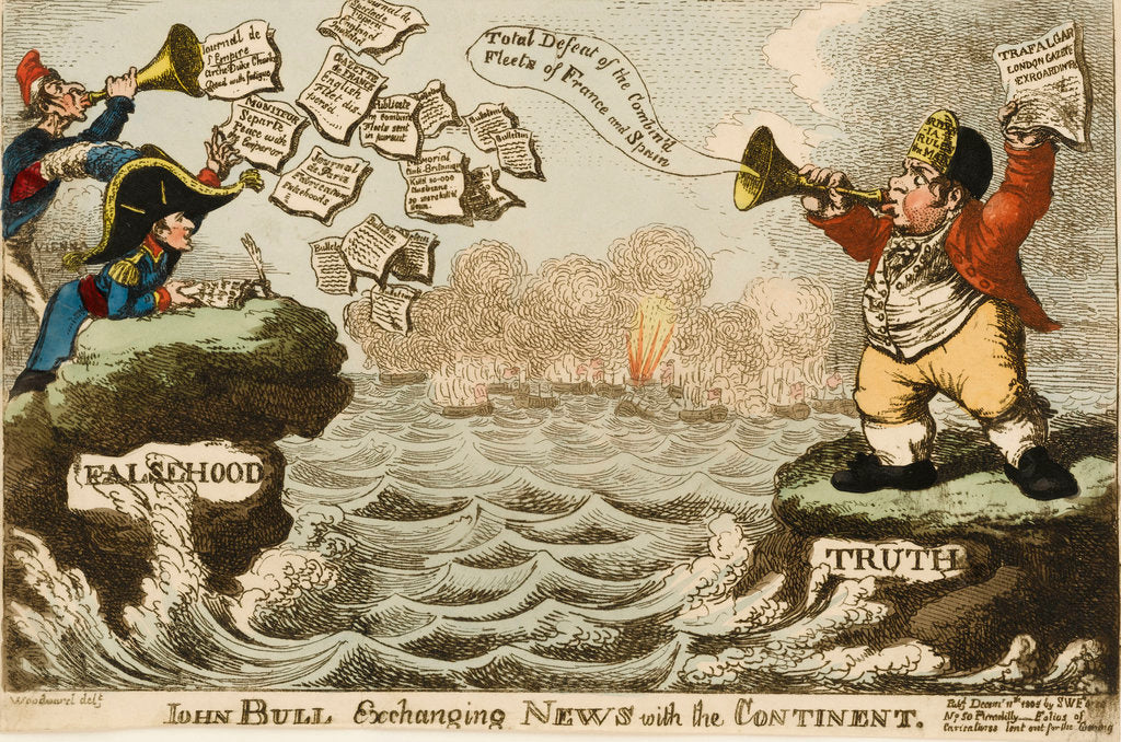 Detail of John Bull Exchanging News with the Continent. Trafalgar by George M. Woodward
