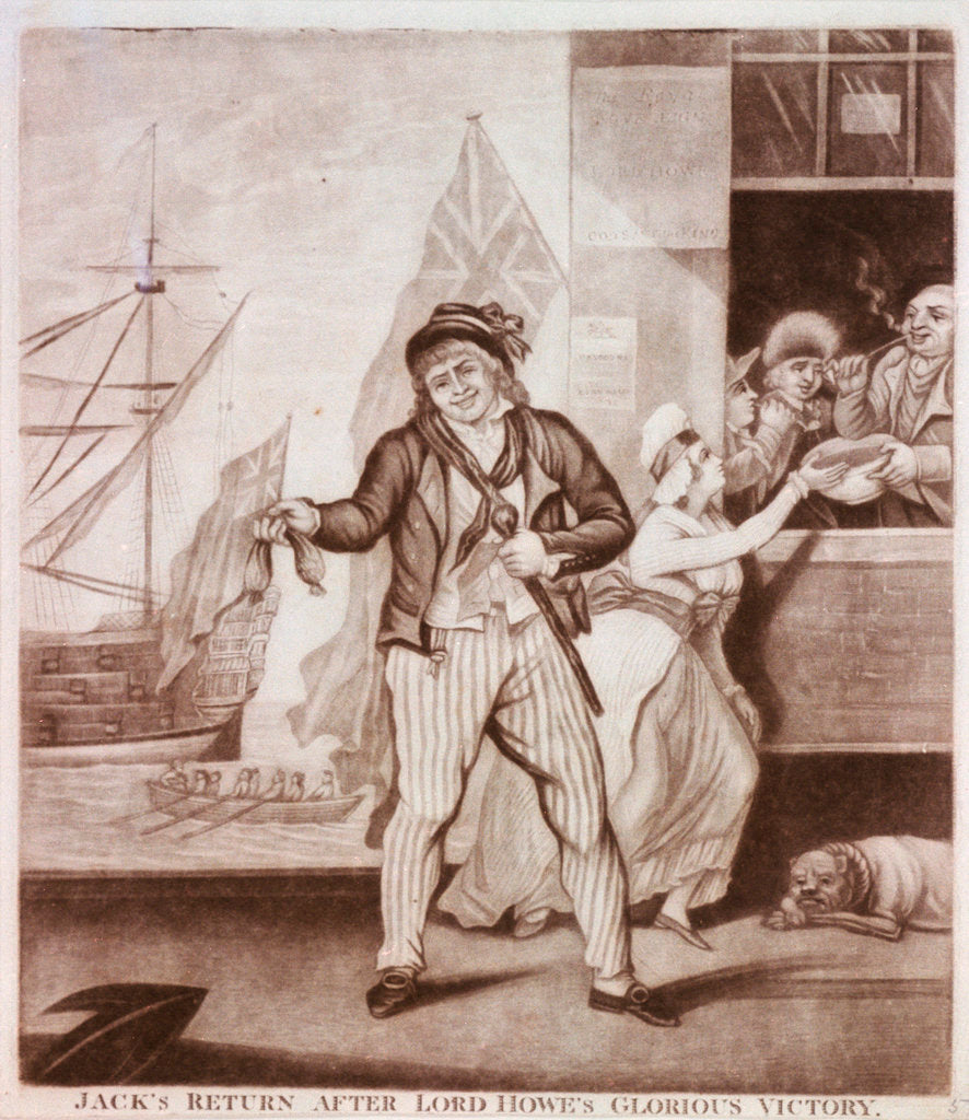 Detail of Jack's return after Lord Howe's glorious victory by unknown