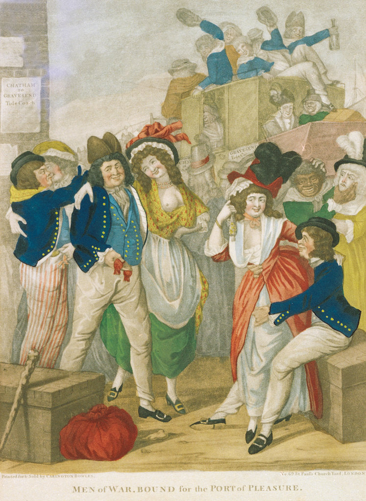 Detail of Man-of-war, bound for the port of pleasure by unknown