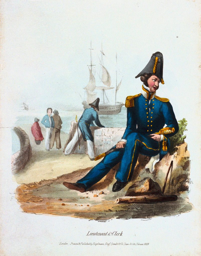 Detail of Lieutenant & Clerk by Engelmann