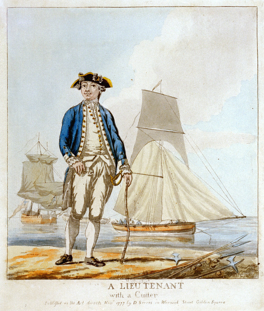 Detail of A lieutenant with a cutter by D. Serres