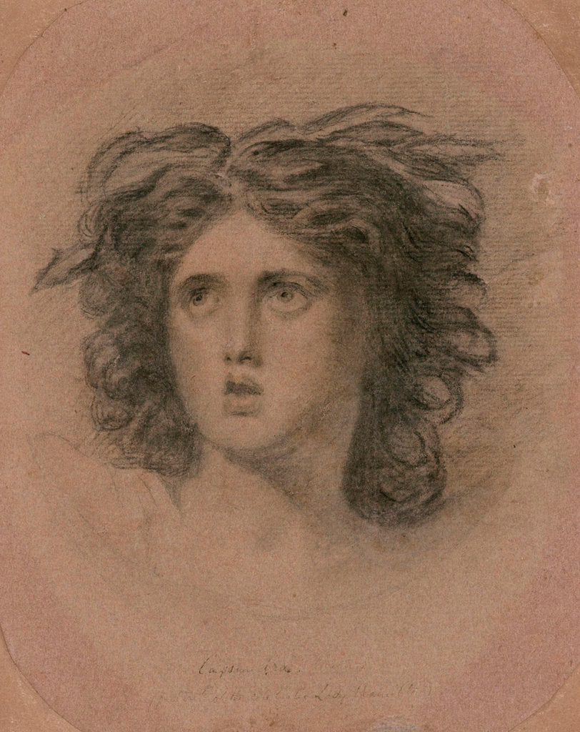 Detail of Emma Hart as Cassandra by George Romney