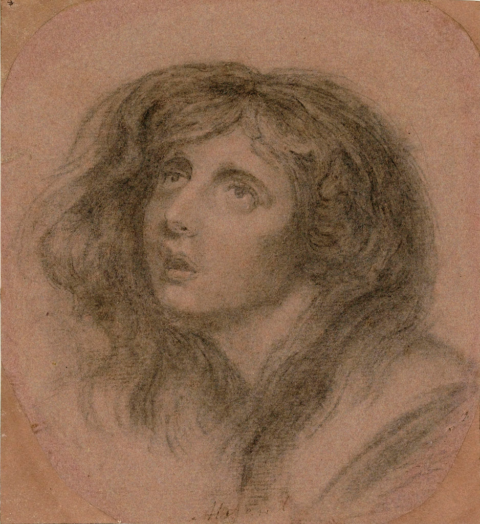 Detail of Emma Hart as Miranda by George Romney