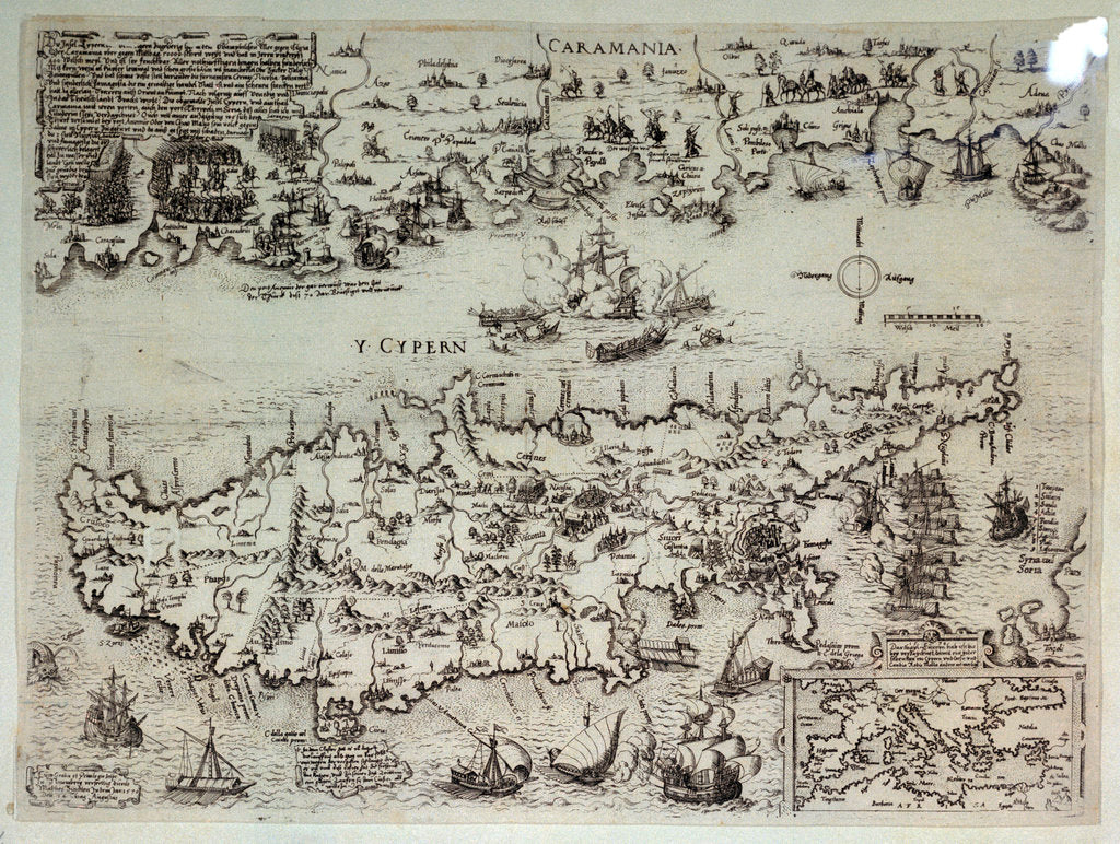 Detail of Disposition of the Turkish and Venetian fleets at Cyprus, 1570 by Matthias Zundt