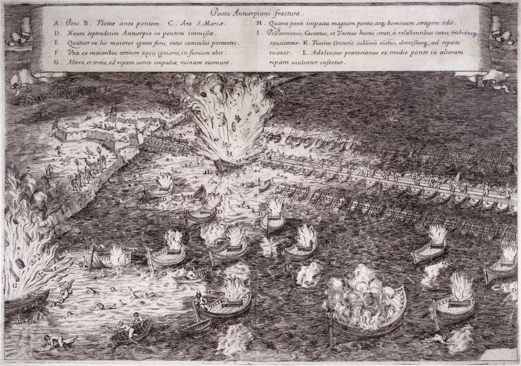 Detail of The Hellburners of Antwerp, 1585 by unknown