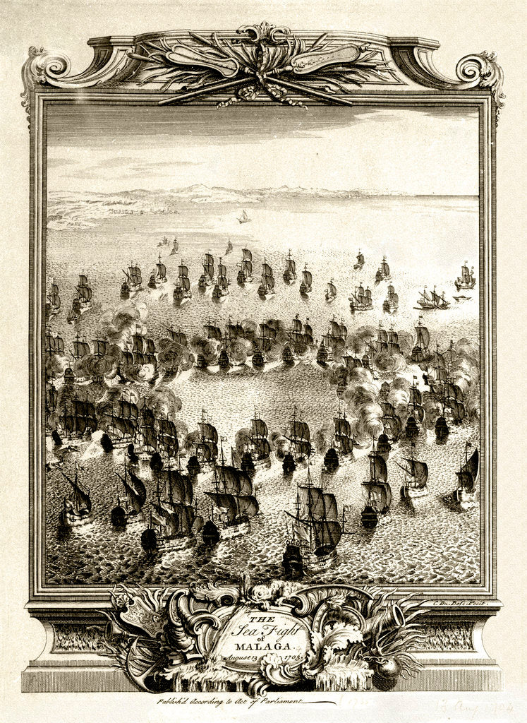 Detail of 'The Sea Fight of Malaga August 13 1703' [1704] by unknown