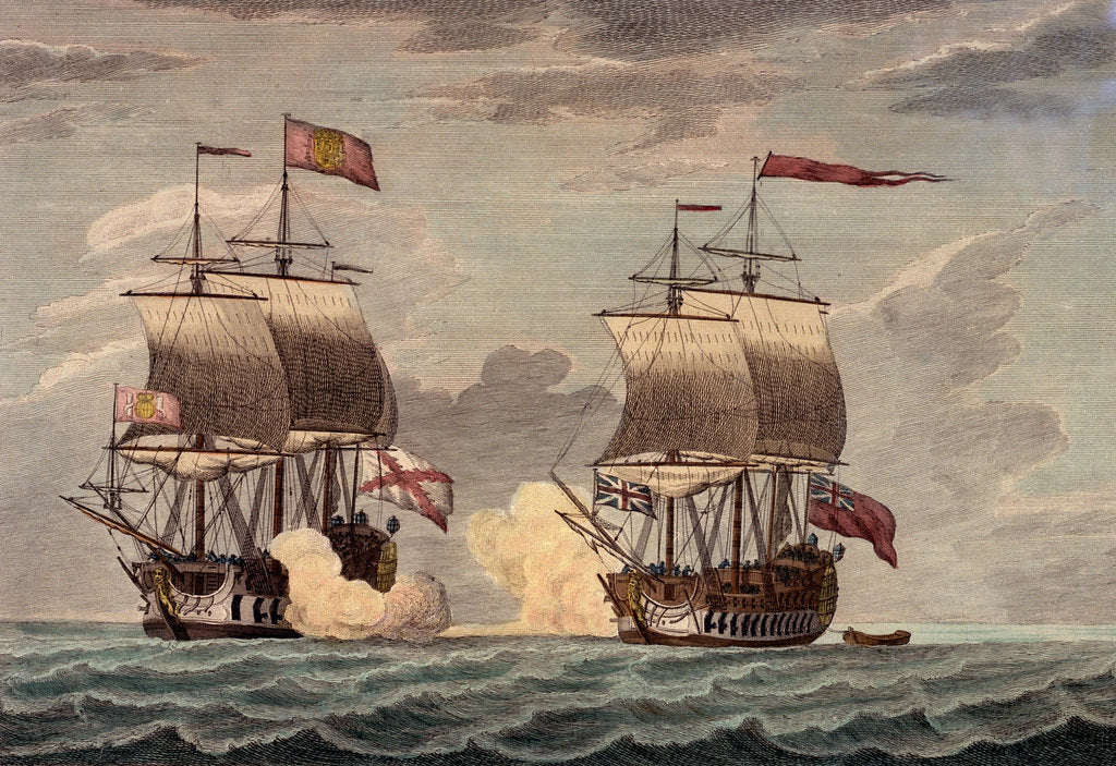 Detail of Commodore Anson in the Centurion with a crew of 227 by Swaine