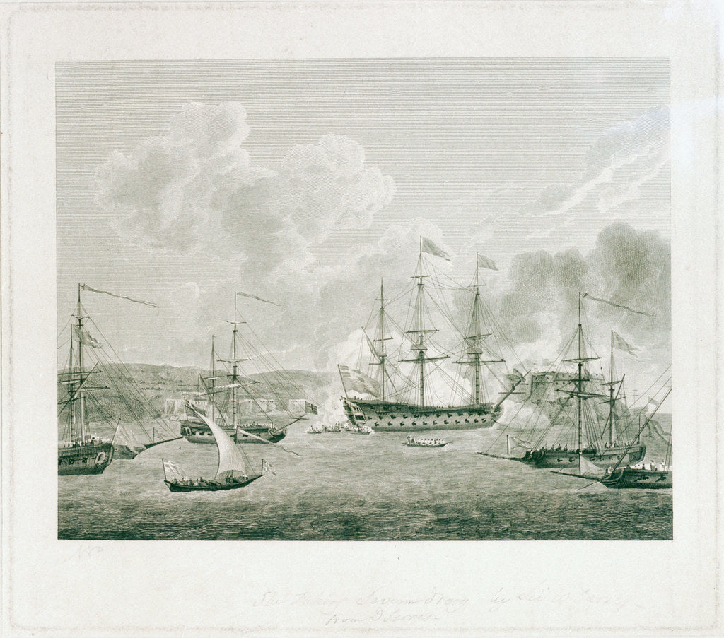 Detail of The taking Severndroog by Sir W James from D Serres by Dominic Serres