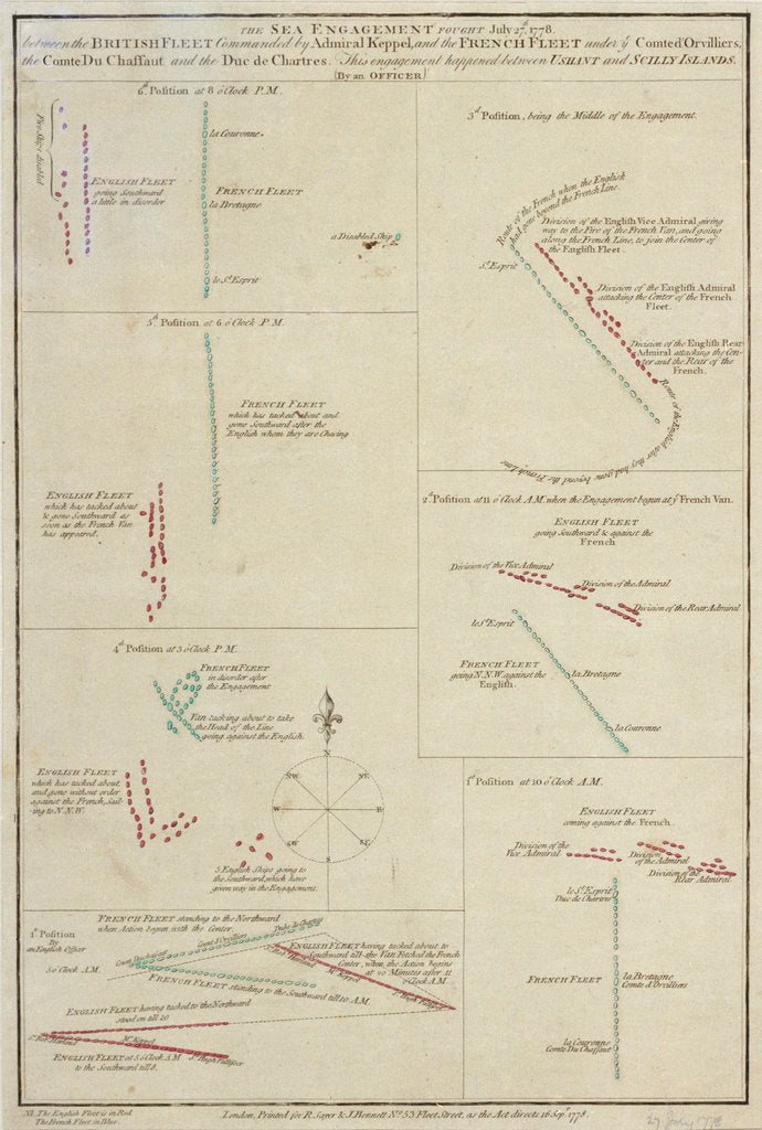 Detail of Ushant, 27 July 1778 by Robert Sayer & John Bennett