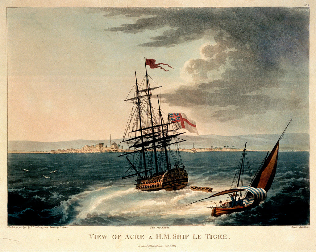 Detail of View of 'Acre' & HMS 'Le Tigre' by F.B. Spilsbury