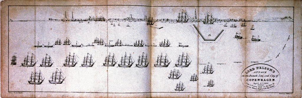 Detail of Lord Nelson's attack on the Danish Line and City of Copenhagen, 2 April 1801 by William Bligh