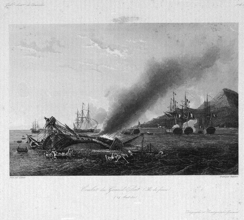 Detail of Combat du Grand Port, Ile de France, 24 August 1810. Galrie Histque de Versailles by Chavane